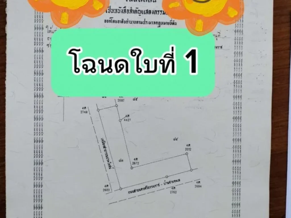 ที่ดินติดถนนใหญ่เหมาะทำธุรกิจทุกประเภททำเลหมู่บ้านจัดสรรเมือ