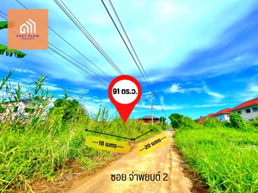 ขาย ที่ดิน ซอยจ่าพยนต์ บางบัวทอง 91 ตรว ซอยสามวัง