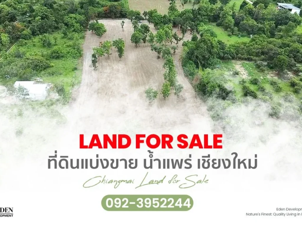 ดินแบ่งขาย น้ำแพร่ เริ่มต้นที่ 15000 ตรว เชียงใหม่