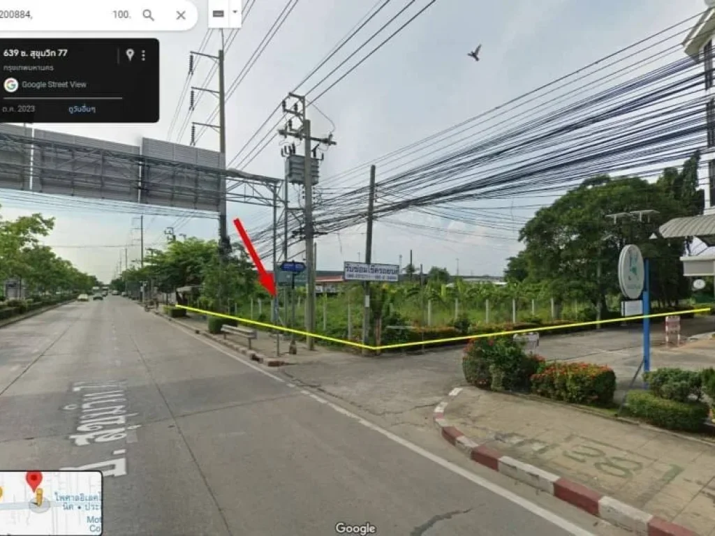 ขายที่ดินติดถนนอ่อนนุช ปากซอยอ่อนนุช 673 ผังสีเหลือง