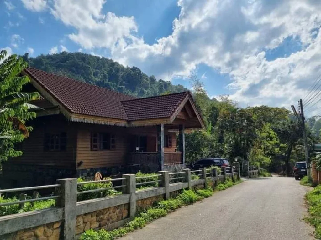 ขายบ้านพร้อมที่ดินติดลำธารน้ำติดถนนบ้านป่าเมี่ยงดอยสะเก็ตพร้