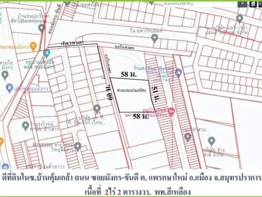 ขายที่ดินต่ำกว่าราคาตลาดที่ดินถมแล้ว ผังสีเหลือง ซอยมังกร