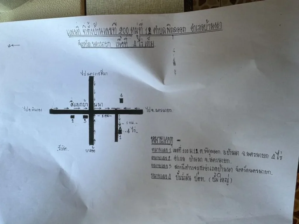 ขายที่ดินราคาถูก 4 ไร่ พร้อมบ้าน ใกล้ กรุงเทพ จังหวัดนครนายก