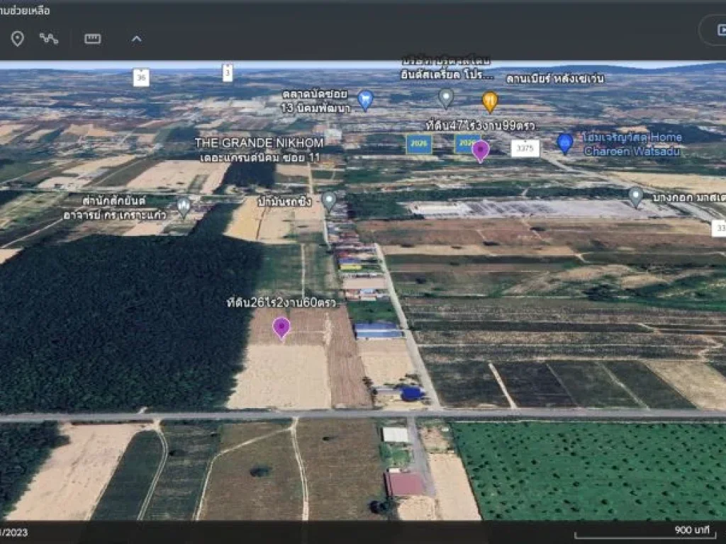 ขายที่ดิน 26ไร่ 2งาน 60ตารางวา พื้นที่สีม่วงจุด หน้ากว้าง