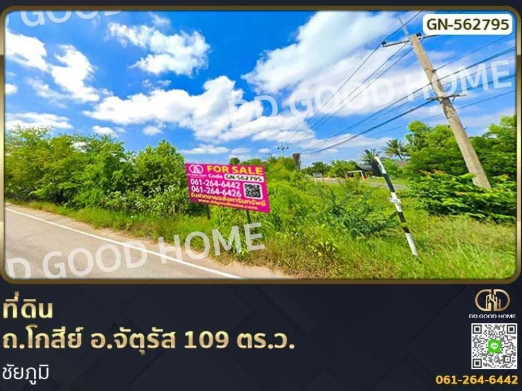 ที่ดิน ถโกสีย์ อจัตุรัส 109 ตรว ชัยภูมิ