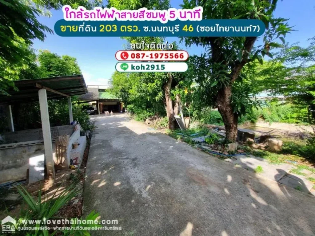 ขายที่ดิน ซนนทบุรี46 ซอยไทยานนท์7 ทะลุออก ซนนทบุรี48