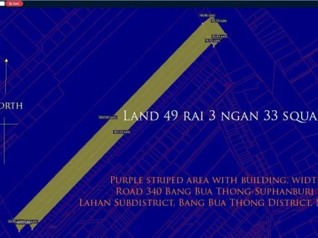 ขายที่ดิน 49ไร่3งาน33ตรว พร้อมอาคาร พื้นที่สีม่วงลาย