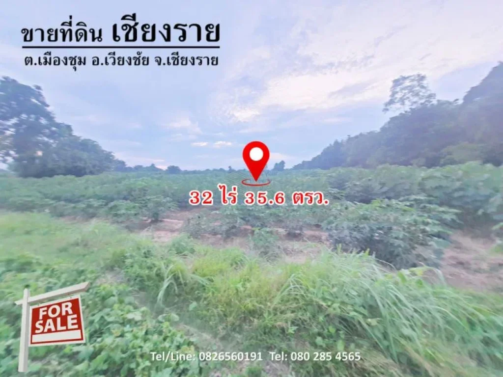 ขาย ที่ดิน ทำเลดี ที่ดินเชียงราย 32 ไร่ 356 ตรวา