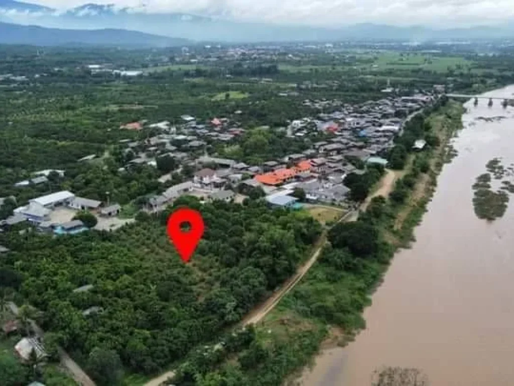 ขายที่ดินติดแม่น้ำปิงบ้านสบเตี๊ยะจอมทองติดถนนติดน้ำโฉนด