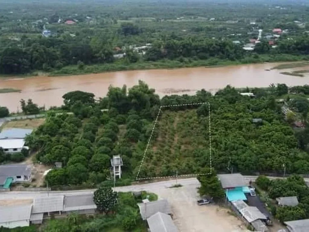 ขายที่ดินติดแม่น้ำปิงบ้านสบเตี๊ยะจอมทองติดถนนติดน้ำโฉนด