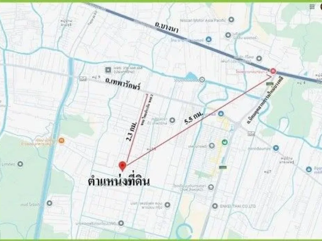 ขายที่ดิน ถนนเทพารักษ์บางนา กม19 ซอยไทยประกัน18 เนื้อที่ 1-