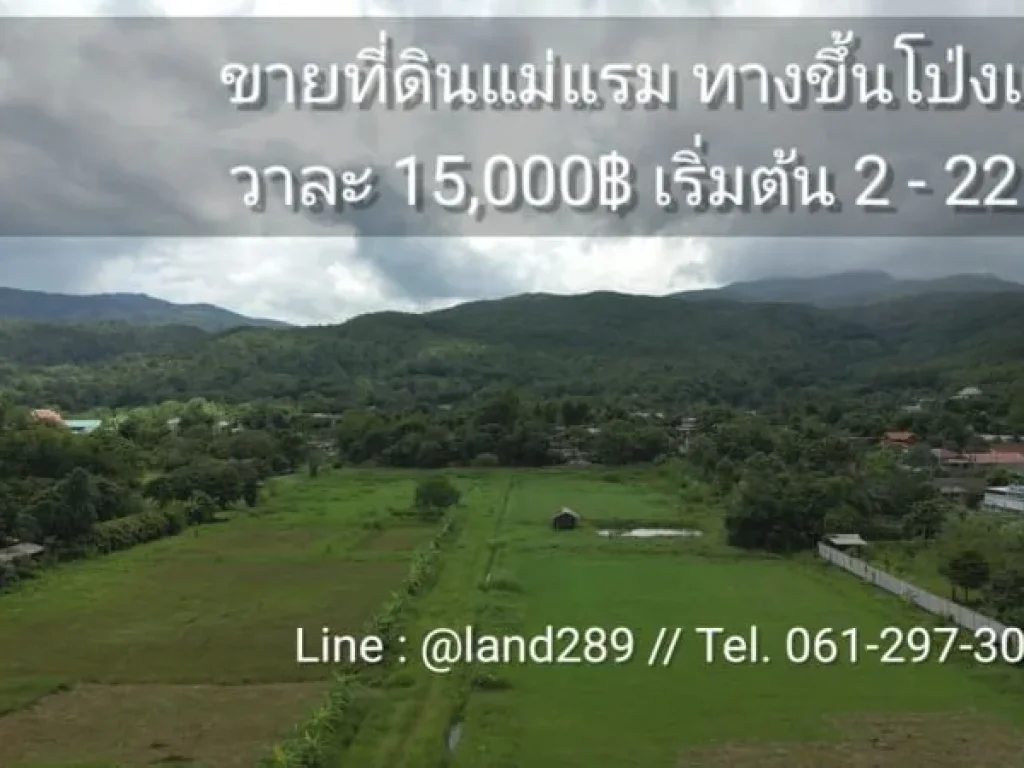 ขายที่ดินแม่ริม ที่ดินแบ่งขาย วาละ15000 ใกล้แหล่งท่องเที่ยว