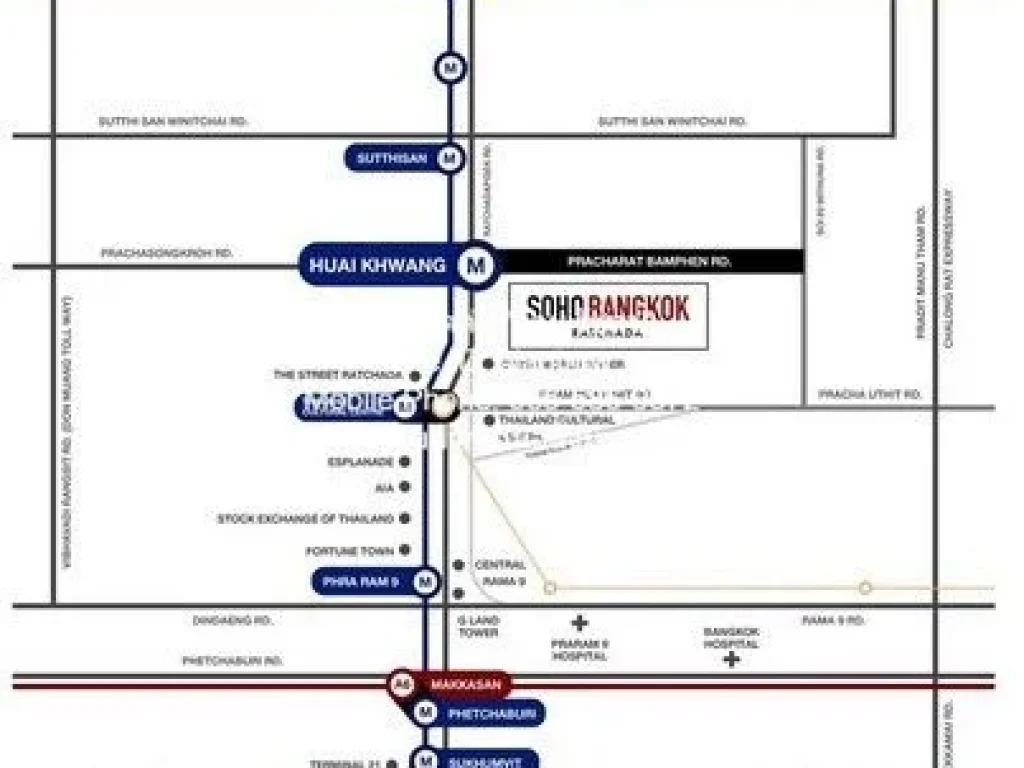 ให้เช่าคอนโดติดรถไฟฟ้า โซโห แบงค็อก รัชดา SOHO Bangkok