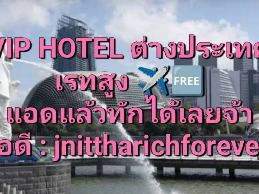 VIP HOTEL Singapore Malaysia บินฟรี เรทสูง ไอดีไลน์