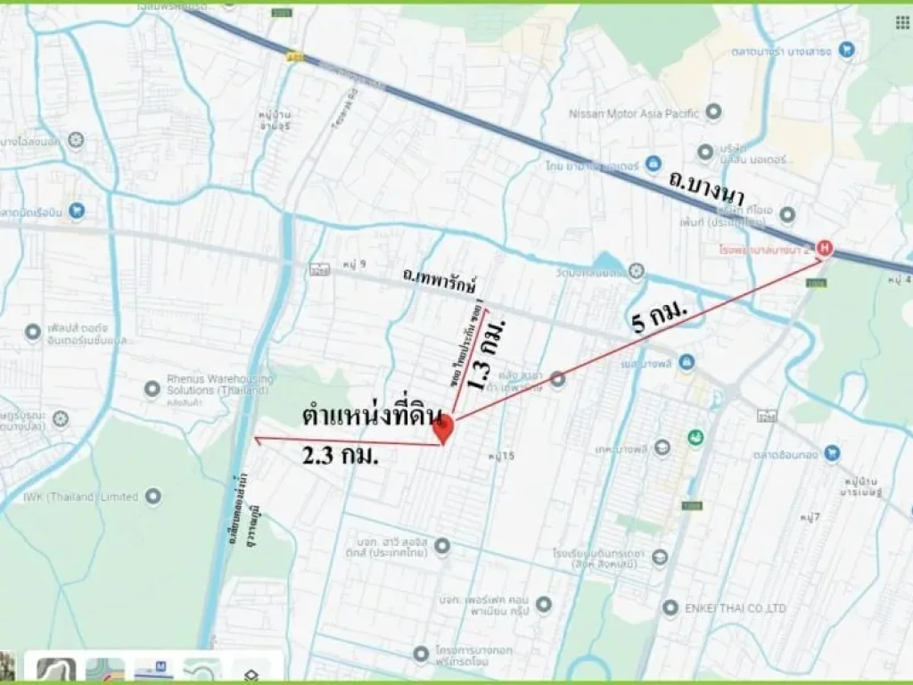 ขายที่โกดังสร้างเต็มพื้นที่ รวม 200 ตรว บนถนนเทพารักษ์ กม