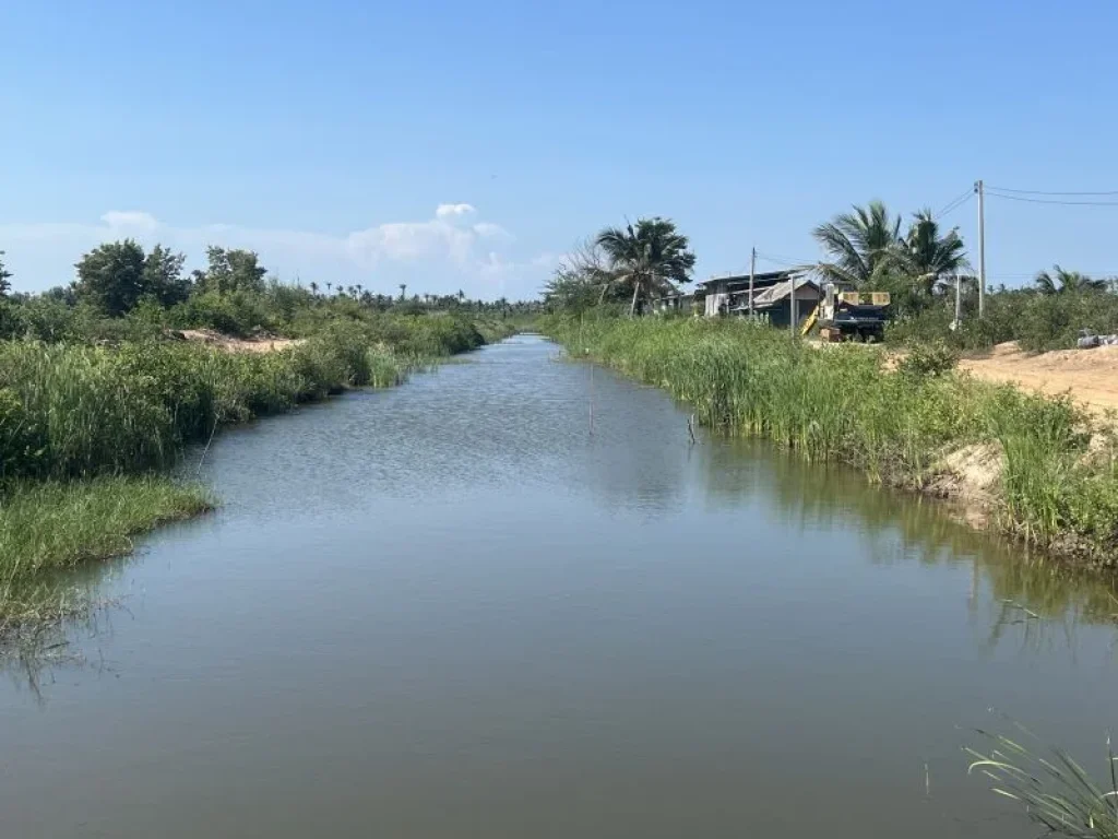 ที่ดินติดคลองดี 9 น้ำสวยใกล้ร้านอาหารลมดีคาเฟ่ ท่ายางเพชรบุรี