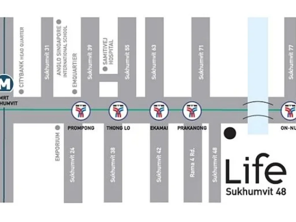 ขายขาดทุน Life Sukhumvit 48 มีหลายห้อง 40 ตรม 2 ห้องนอน ชั้น