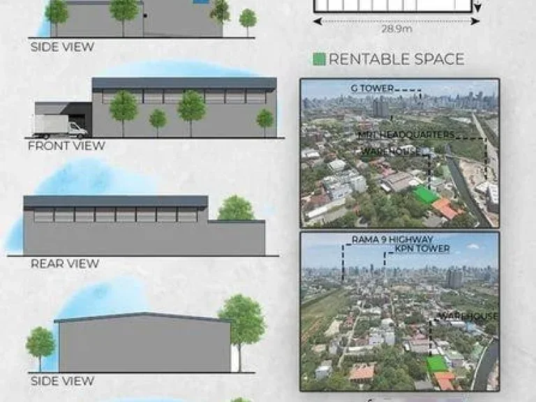 แบ่งให้เช่า พื้นที่warehouse ย่านพระราม9 ใกล้ตึกKPN พื้นที่ 131ตรม 27000ต่อเดือน