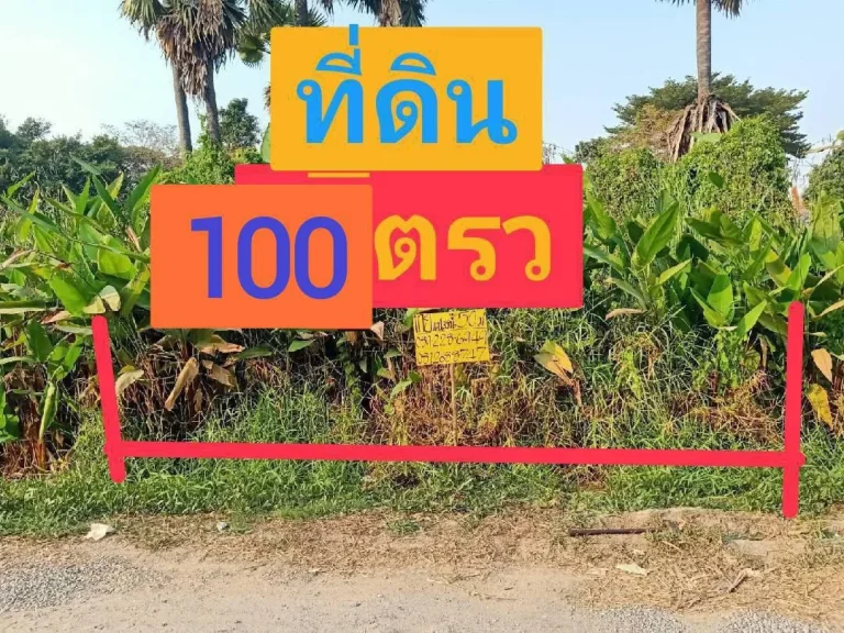 ขายที่ดินเปล่า100ตรวสามารถแบ่งขายได้ราคาถูกๆเท่าราคาประเมิน