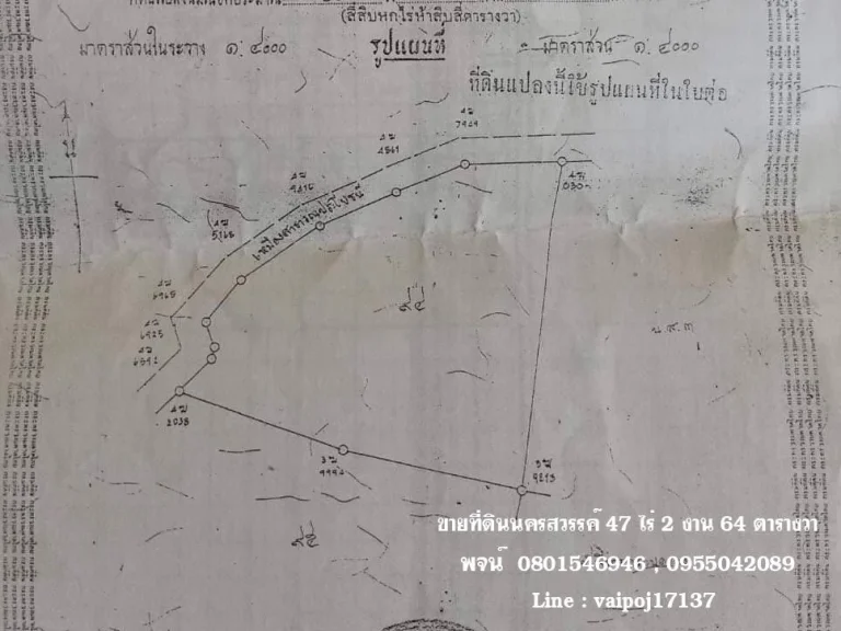 ขายที่ดินนครสวรรค์ 47ไร่ 2งาน 64ตารางวา