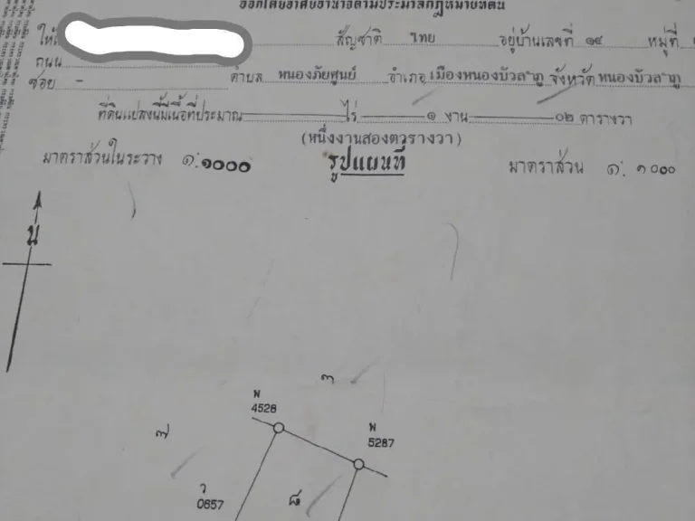 ขายที่ดิน102 ตรวกลางหมู่บ้านหนองภัยศูนย์ ถนนคอนกรีต ไฟฟ้า ประปาพร้อม