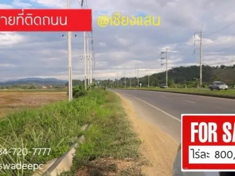 ขายที่ดินติดถนน เชียงราย-เชียงแสน โยนก