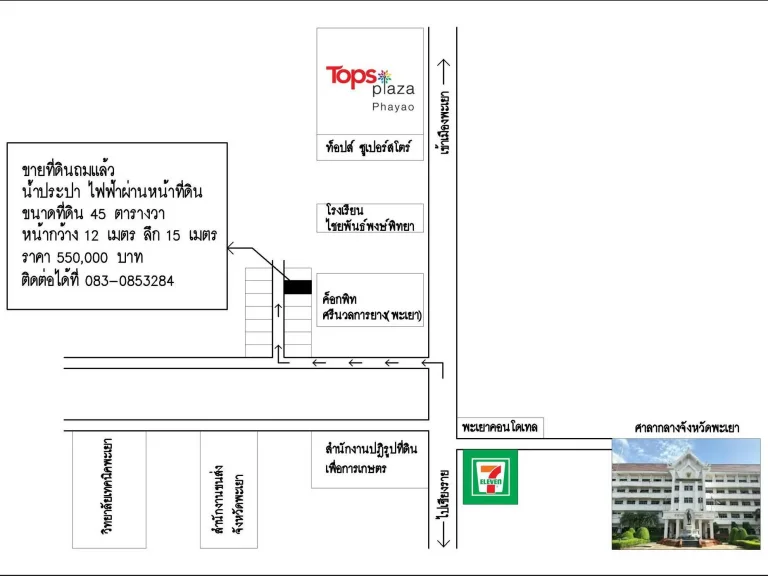 ขายที่ดิน45ตารางวาใกล้ศูนย์ราชการพะเยา