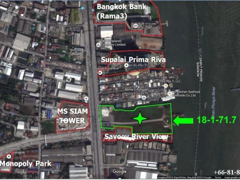 ที่ดินติดพระราม3 ติดแม่น้ำเจ้าพระยา17ไร่