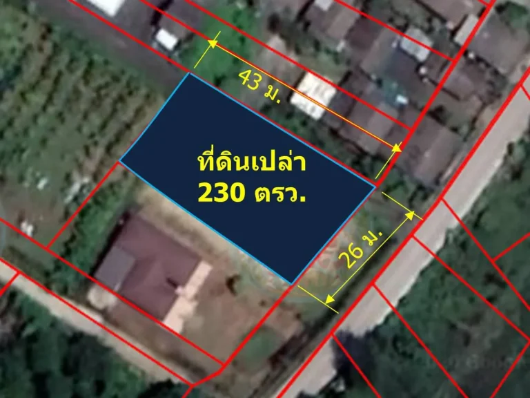 ขายที่ดินเปล่า 230 ตรว ตต้นเปา อสันกำแพง