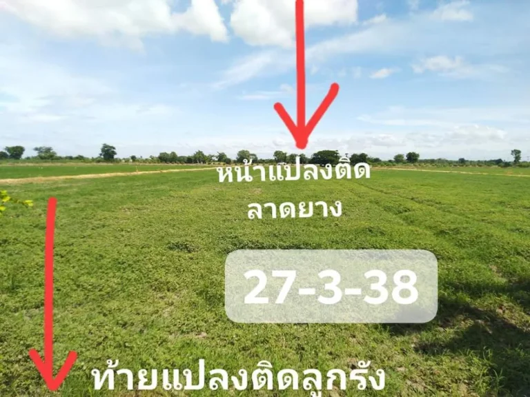 ขายที่ดินติดถนนลาดยางติดน้้ำติดคลองมีถนนหัวท้าย