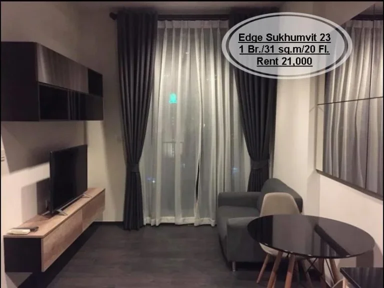 เช่า- Edge Sukhumvit 231 ห้องนอน 31 ตรม ชั้น 20 ใกล้ MRTampBTS เช่า 21000