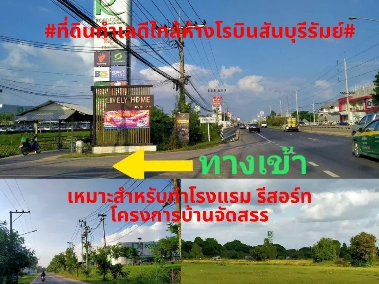 ขายถูกที่ดินทำเลดีใกล้ห้างโรบินสันบุรีรัมย์ราคาถูกเนื้อที่ 4 ไร่ พิกัด ตกระสัง อเมืองบุรีรัมย์ จบุรีรัมย์