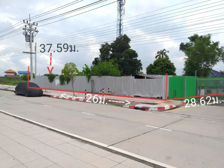 ขายที่ดิน 204 ตรว ติดถนนศรีนครินทร์-ร่มเกล้า ตัดใหม่ แปลงมุม ทำเลสวย