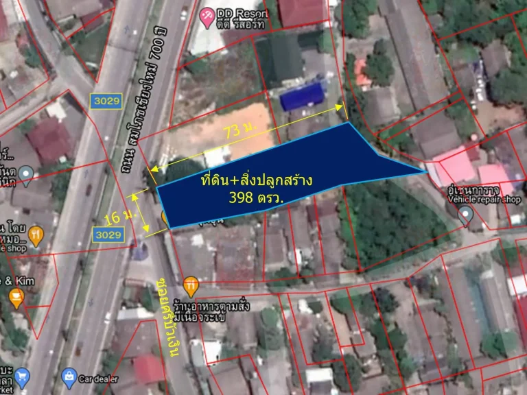 ขายที่ดิน 398 ตรว ตท่าศาลา อเมืองเชียงใหม่