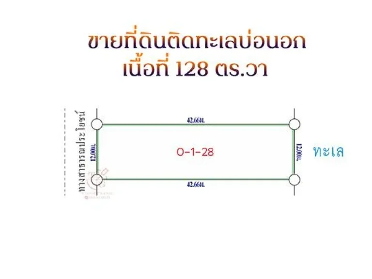 ขายที่ดินติดทะเล ติดทรายแก้วซีฟู๊ด 128 ตรวา