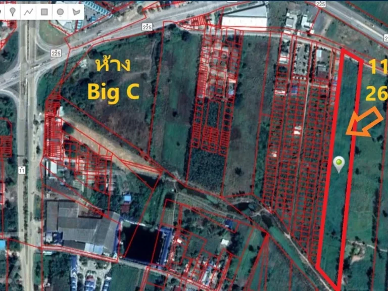 ขายที่ดิน 11ไร่ 3งาน 26ตารางวา ใกล้สี่แยกหนองบัว ด้านหลังห้างบิ๊กซี