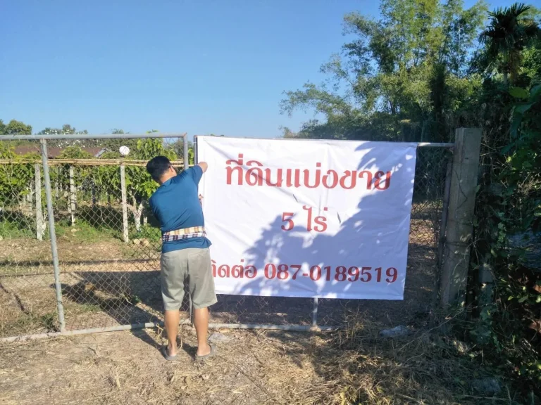 แบ่งขายที่ดิน 5 ไร่ จังหวัดปราจีนบุรี อเมืองปราจีนบุรี ติดถนนทางหลวง