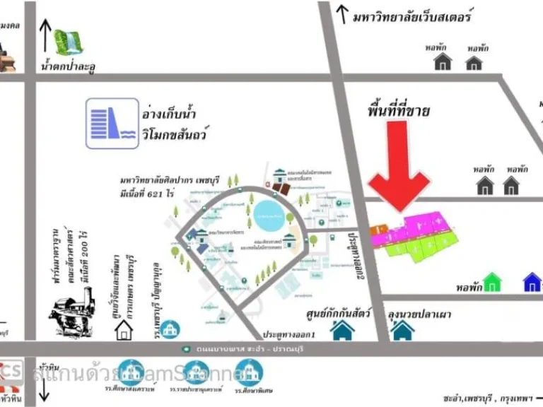 ขายที่ดินหน้ามศิลปากร เพชรบุรี ชะอำ สามพระยา รหัสทรัพย์ 630029