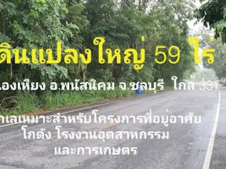 ขายที่ดินแปลงใหญ่ 59 ไร่ ติดถนนหลัก ทำเลบ้านจัดสรร โกดัง โรงงาน และ การเกษตร