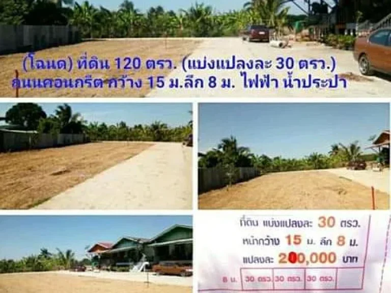 โฉนด ที่ดินแปลงละ 30 ตรว ขาย 220000 บ เหมาะบ้านพัก ห้องเช่า ถนนคอนกรีต ไฟฟ้า น้ำประปา ตไผ่ขวาง อเมืองฯ จสุพรรณบุรี