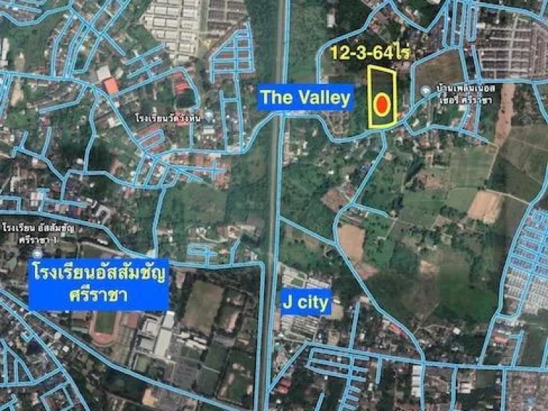 ขายที่ดินศรีราชา สุรศักดิ์ เนื้อที่ 12-3-64ไร่ ใกล้รถไฟฟ้า