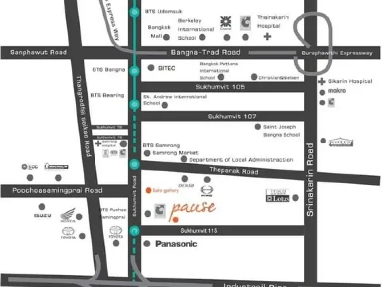 ขาย Pause สุขุมวิท 115 ใกล้ BTS ปู่เจ้าสมิงพราย ขนาด 2863 ตรม 1นอน อาคาร A ชั้น 7