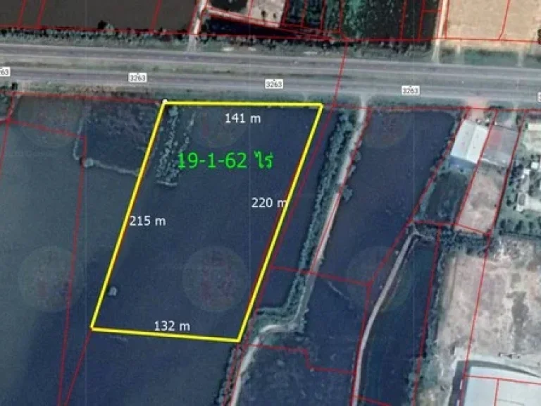 ขายที่นา ที่ดิน ติดถนนใหญ่ เนื้อที่ 19-1-62 ไร่ หน้ากว้างประมาณ 141 เมตร แก้วฟ้า บางซ้าย อยุธยา