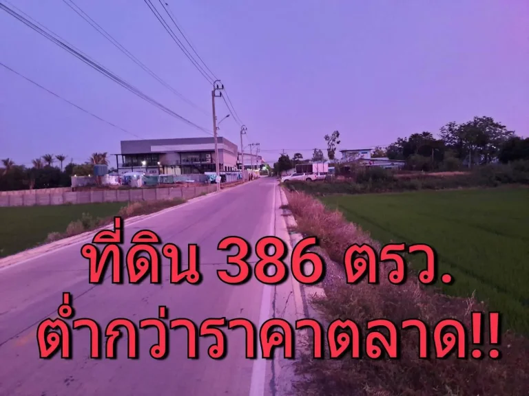 ขายที่ดินปากเกร็ดราคาต่ำกว่าตลาด 386 ตรว