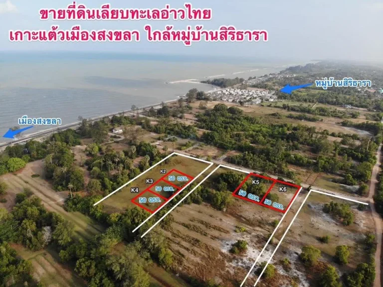 ขายที่ดิน ใกล้ ชายหาดบ่ออิฐ ใกล้ หมู่บ้านสิริธารา เกาะแต้ว สงขลา ที่ดินใกล้ทะเลที่ดินสงขลาที่กินชายทะเล