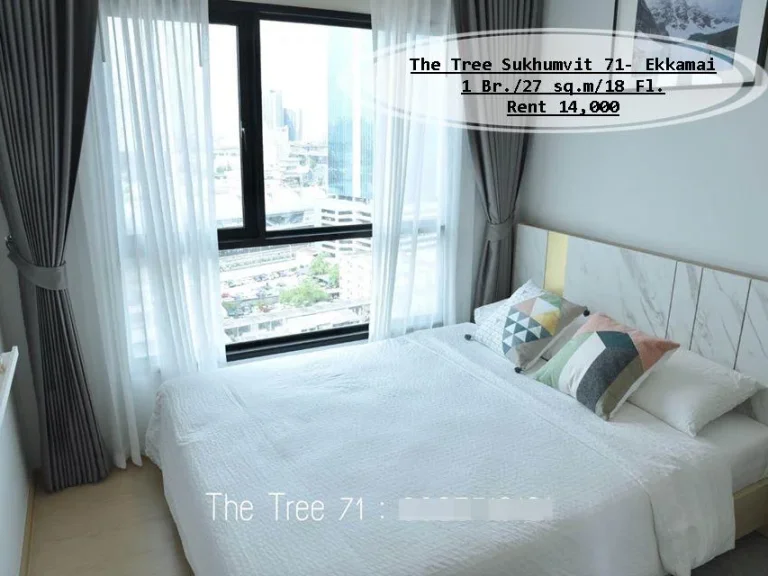 เช่า- The Tree สุขุมวิท 71-เอกมัย 1 นอน27 ตรมชั้น 18 เช่า 14000 บ