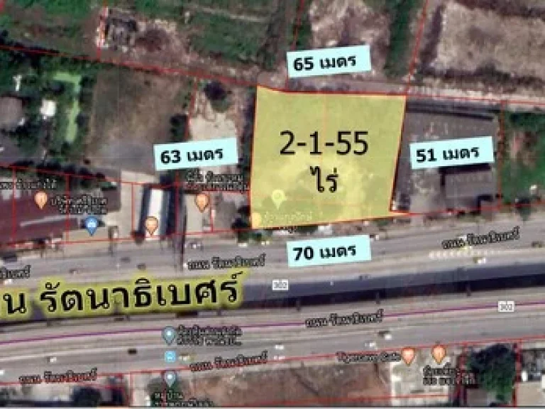 ขาย ที่ดิน 2-1-55 ไร่ ติดถนนรัตนาธิเบศร์ ใกล้ รถไฟฟ้า บางพลู เพียง 350 ม