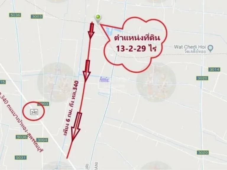 ขายที่ดิน 13-2-29 ไร่ สายบางบัวทอง-สุพรรณบุรี ทล 340 จพระนครศรีอยุธยา