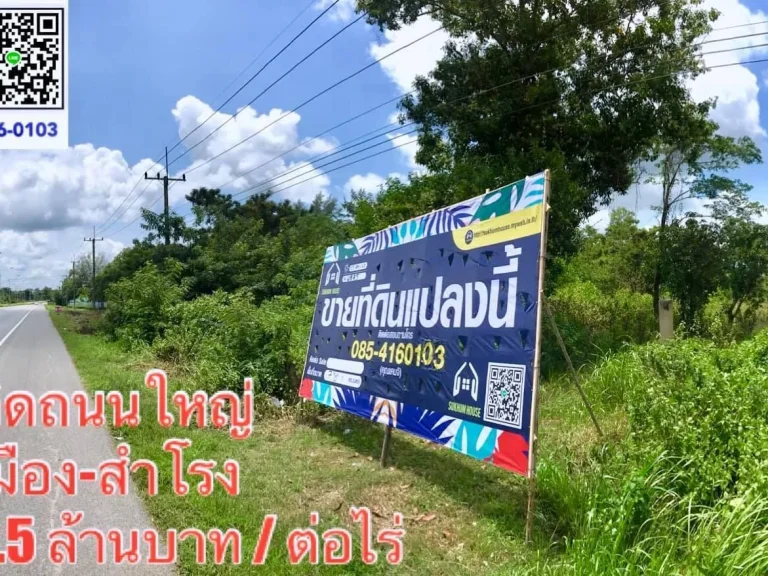 ขายที่ดินทำเลทอง สำโรงอุบล ติดถนนใหญ่4เลน2178 เมืองอุบล-สำโรง 7 ไร่