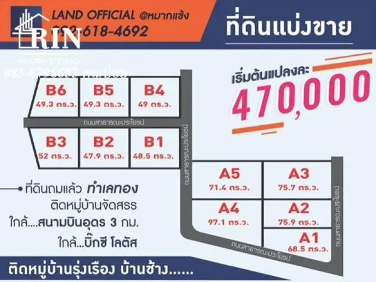 R028-010 Land Official หมากแข้ง อุดร ตรงข้ามหมู่บ้านคชา บ้านช้าง ทำเลทอง การันตีราคาถูกกว่าตลาด